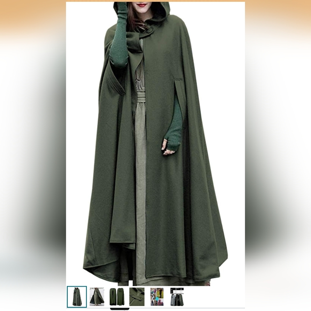Unisex's Green Long Cape